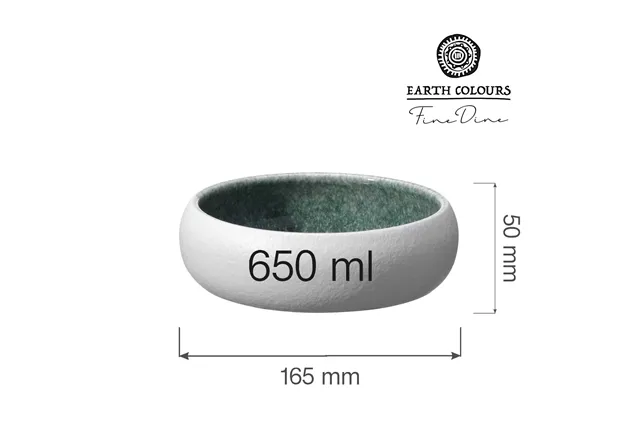 Miska Goro White Green 165 mm, 650 ml Fine Dine 768655