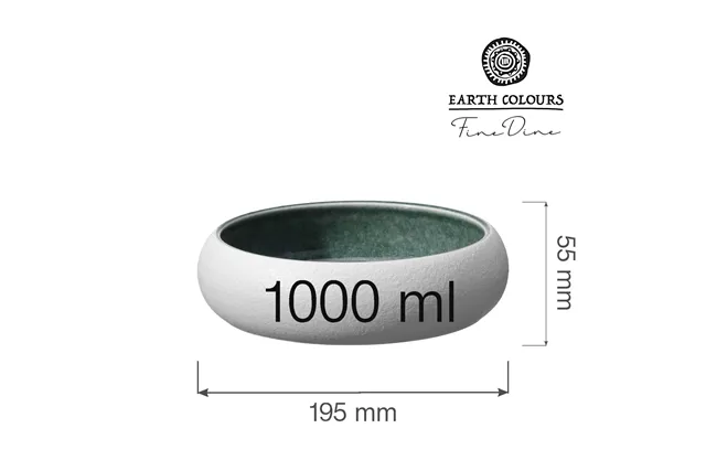 Miska Goro White Green 195 mm, 1000 ml Fine Dine 768662