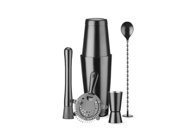 Zestaw barmański w tubie, BarUp, czarny, ⌀120x(H)320mm BarUp 596609