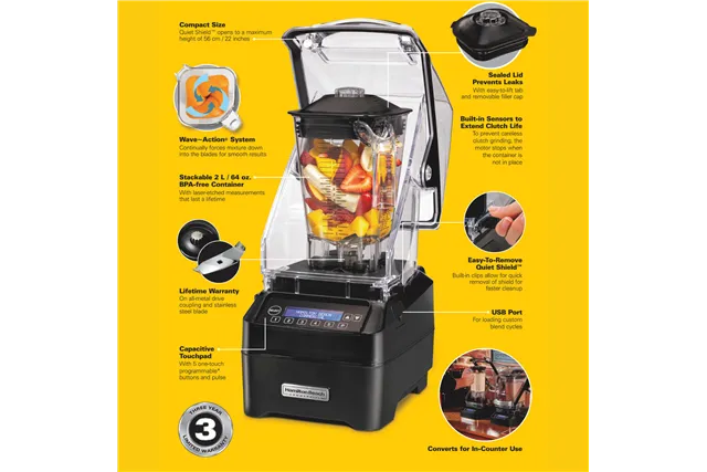 Blender barmański HBH755R-CE Eclipse® 2l 1000W, Hamilton Beach Commercial Hamilton Beach Commercial HBH755R-CE