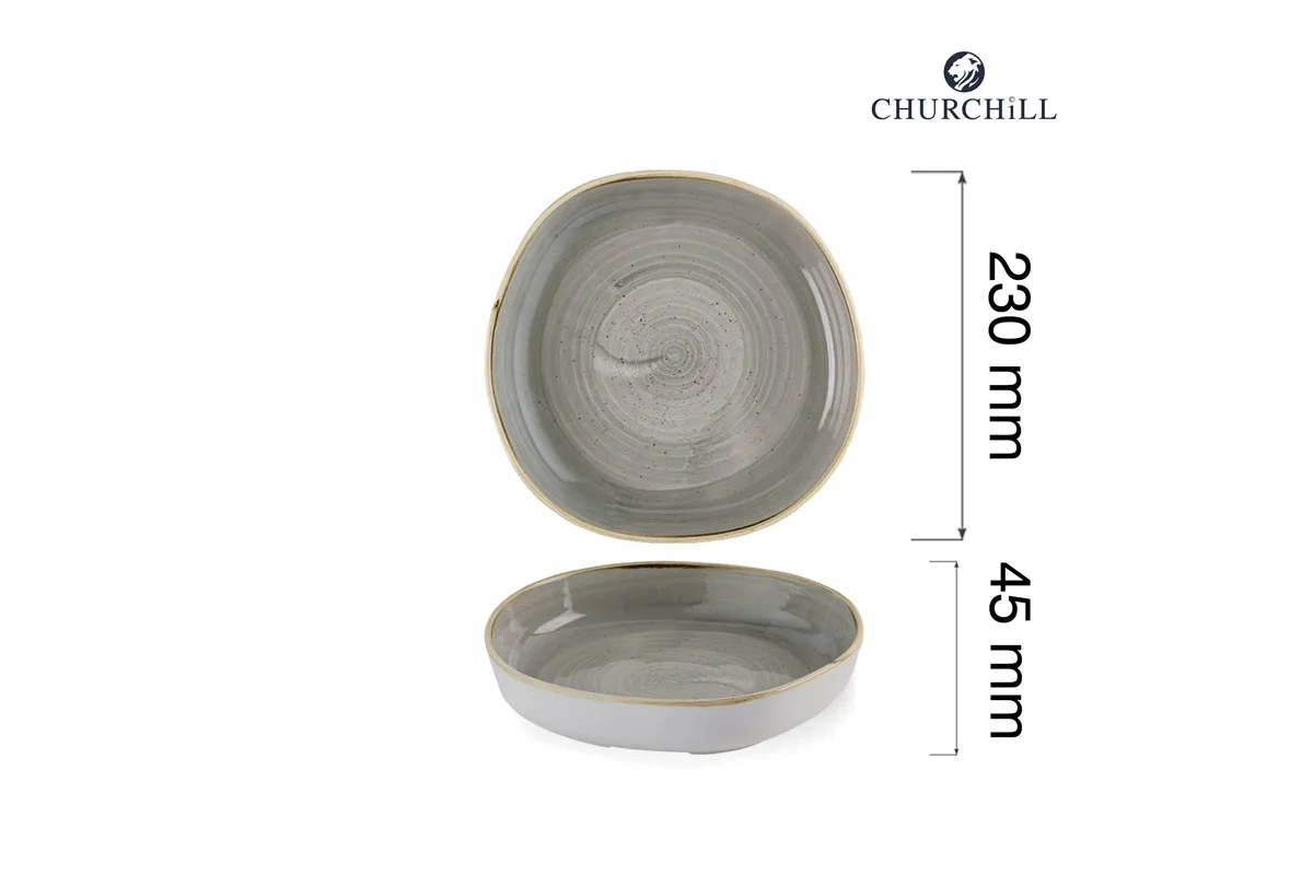 Talerz organiczny z wysokim rantem Stonecast Peppercorn Grey, 230mm Churchill SPGSWOB21