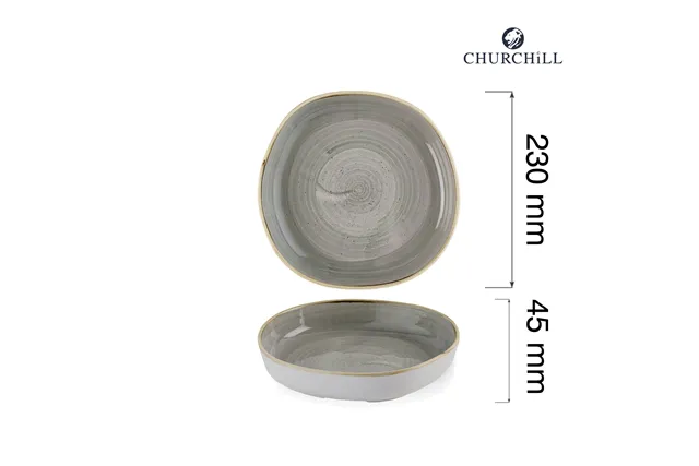 Talerz organiczny z wysokim rantem Stonecast Peppercorn Grey, 230mm Churchill SPGSWOB21