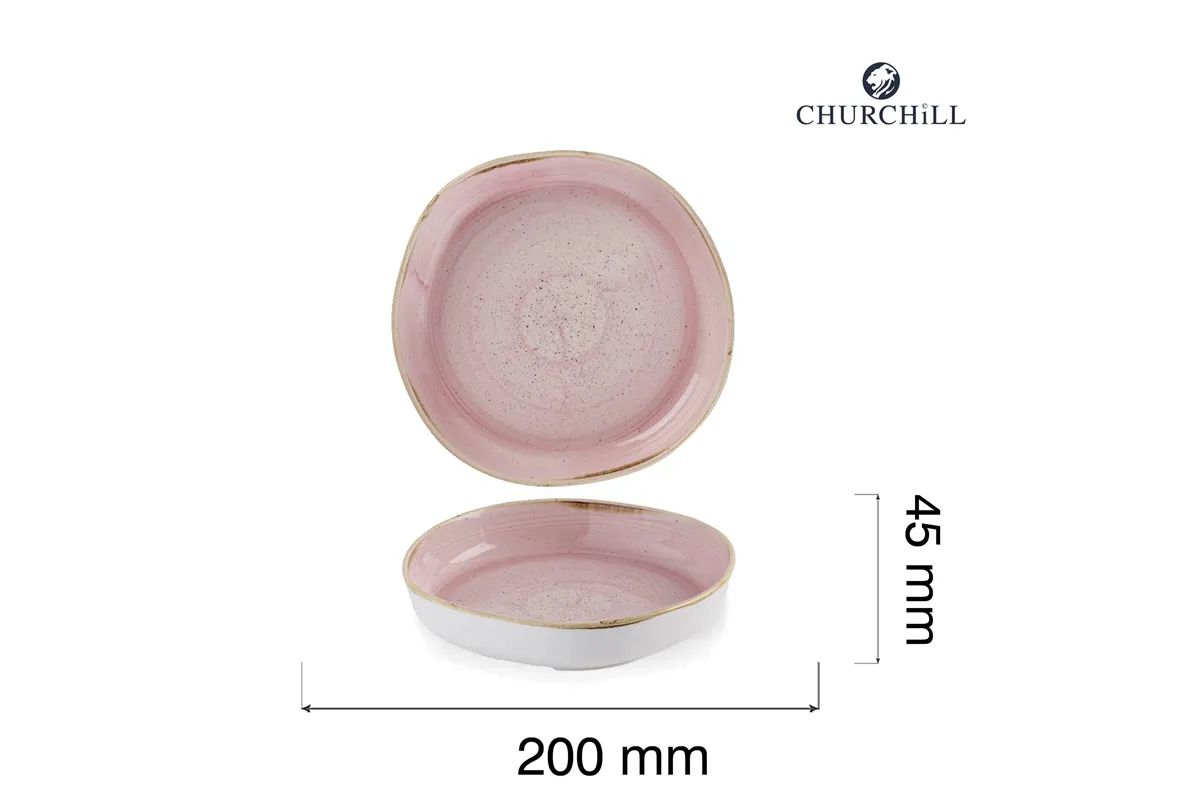 Talerz organiczny z wysokim rantem Stonecast Petal Pink, 200mm Churchill SPPSWOB11