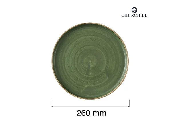Talerz płytki z rantem Stonecast Sorrel Green, 260mm Churchill SSRSWP261