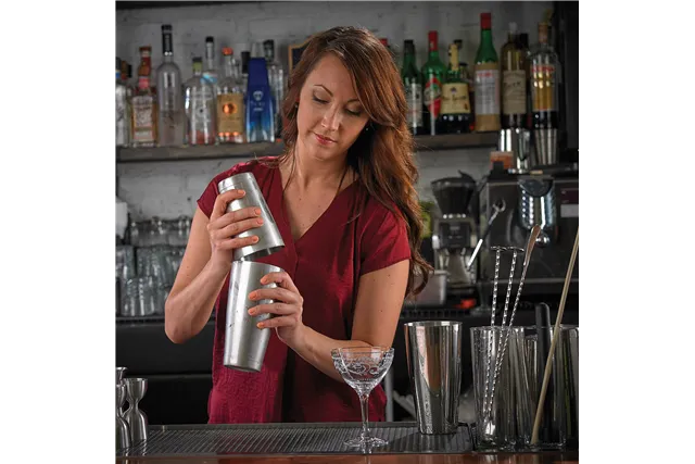 Shaker barmański 3-częściowy w stylu japońskim Diamond Lettice, stal nierdzewna, BarFly, 700ml BarFly M37205