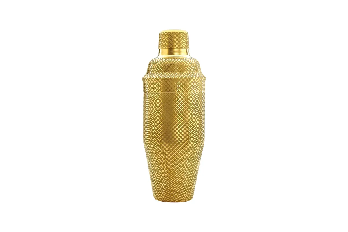 Shaker barmański 3-częściowy w stylu japońskim Diamond Lettice, złoty, BarFly 700ml BarFly M37205GD