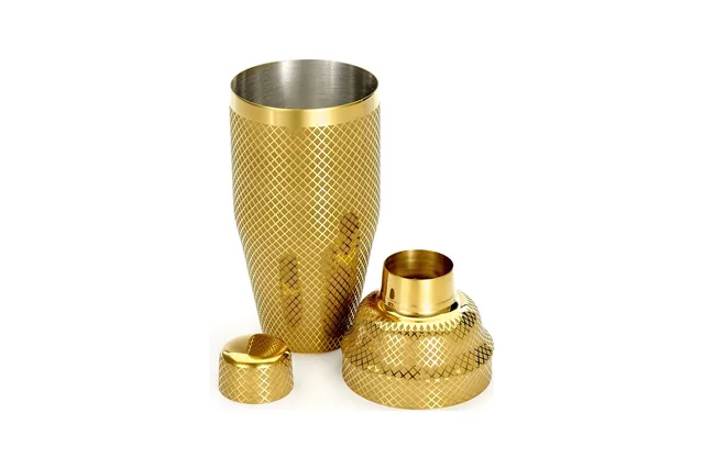 Shaker barmański 3-częściowy w stylu japońskim Diamond Lettice, złoty, BarFly 700ml BarFly M37205GD