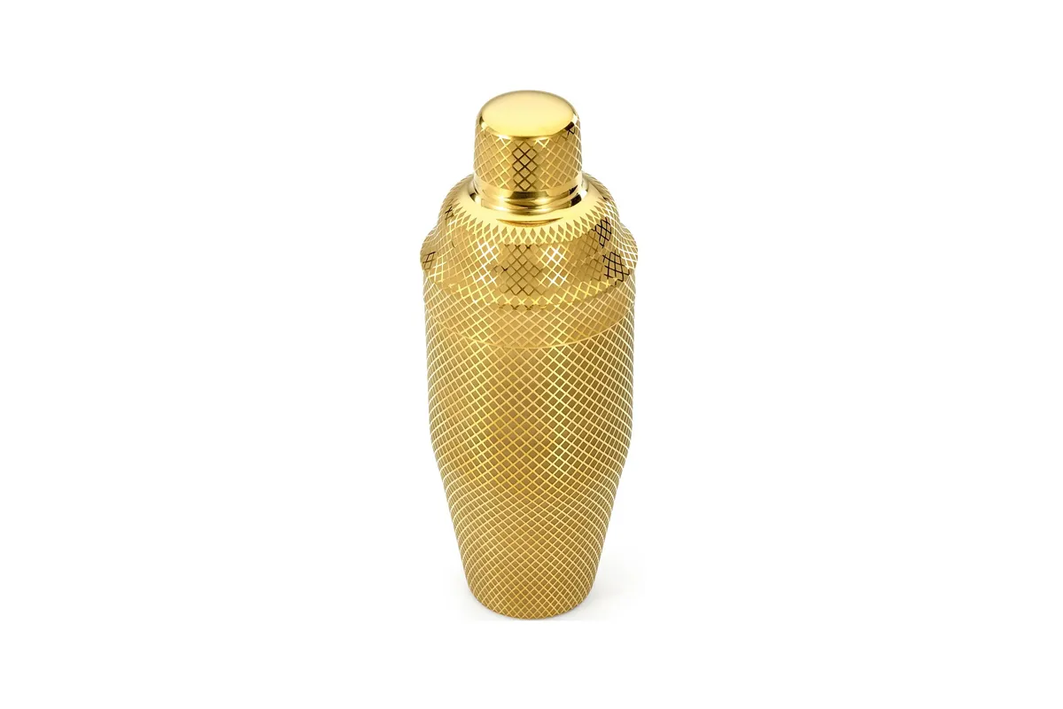 Shaker barmański 3-częściowy w stylu japońskim Diamond Lettice, złoty, BarFly 700ml BarFly M37205GD