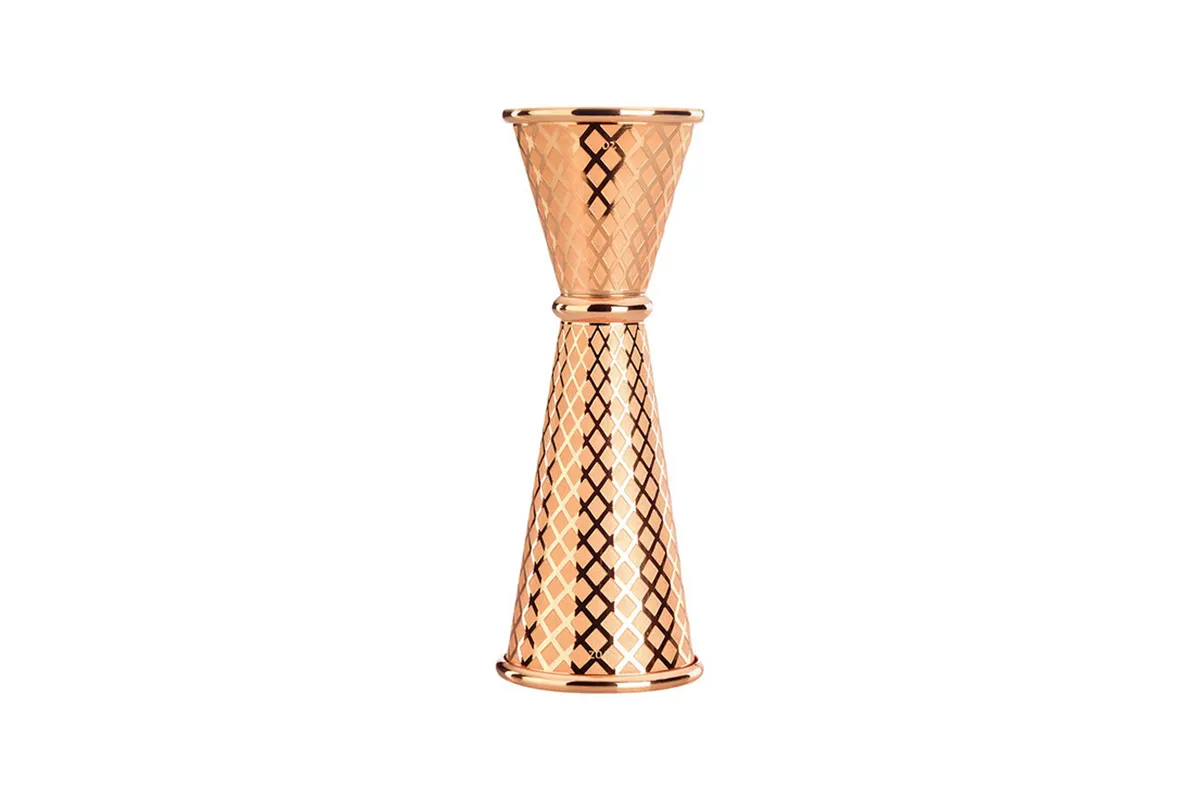 Miarka barmańska w stylu japońskim Diamond Lettice, miedź, BarFly, 30/60ml BarFly M37202CP
