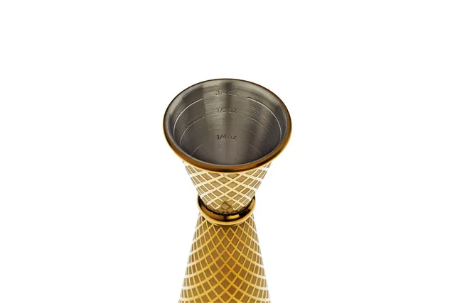 Miarka barmańska w stylu japońskim Diamond Lettice, złota, BarFly, 30/60ml BarFly M37202GD