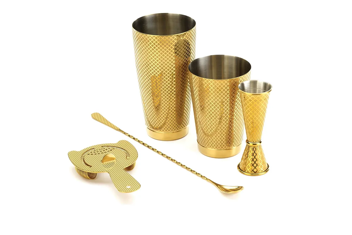 Miarka barmańska w stylu japońskim Diamond Lettice, złota, BarFly, 30/60ml BarFly M37202GD