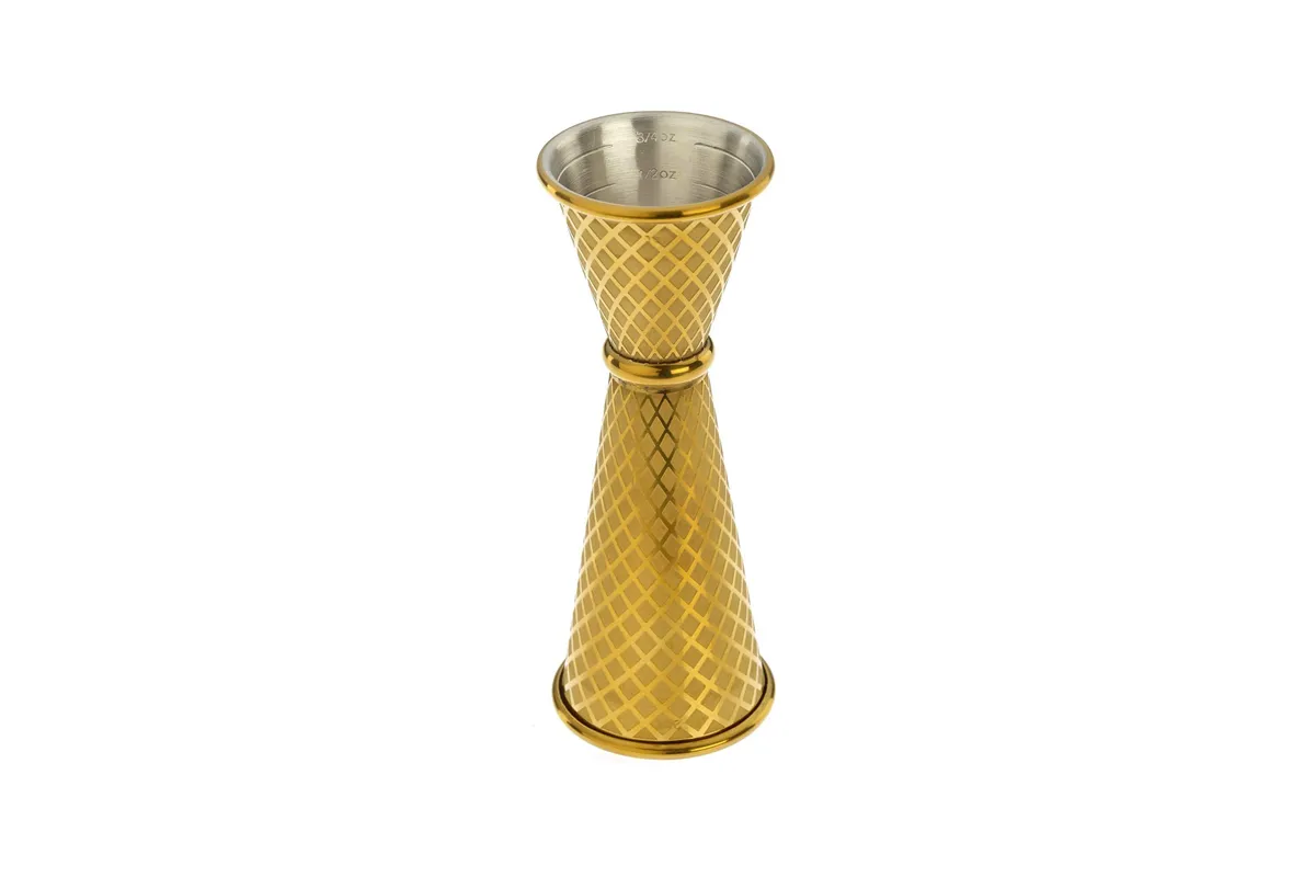 Miarka barmańska w stylu japońskim Diamond Lettice, złota, BarFly, 30/60ml BarFly M37202GD