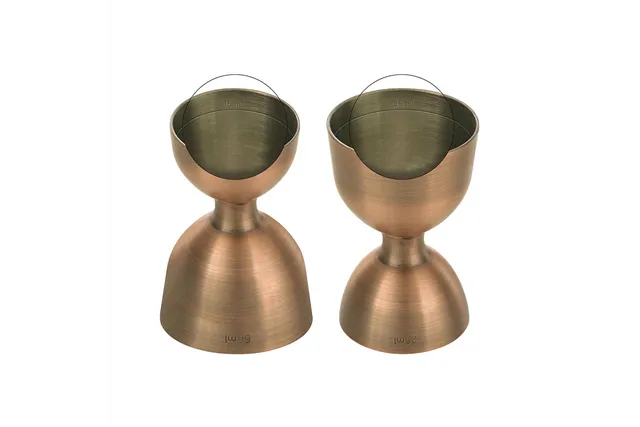 Miarka barmańska Bell z prostą krawędzią, antyczna miedź, BarFly, 25/50ml BarFly M37098ACP