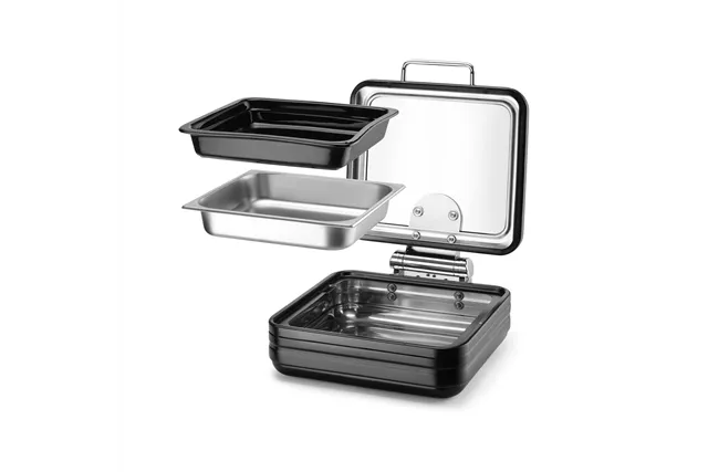 Podgrzewacz indukcyjny ze szklaną pokrywą De Luxe Black, GN 2/3 Fine Dine 473580