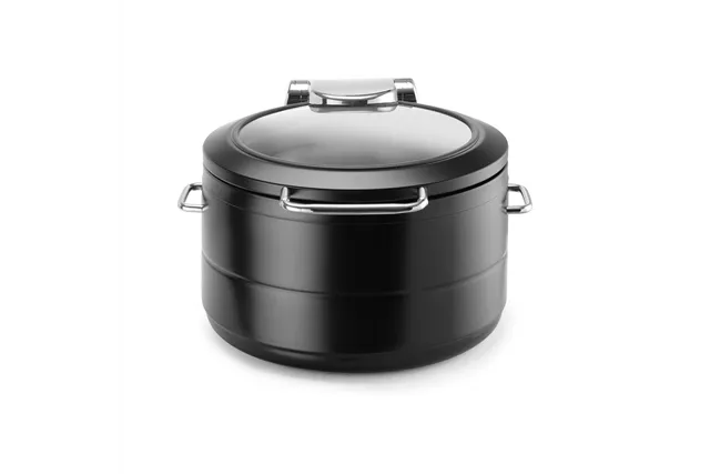 Podgrzewacz indukcyjny okrągły ze szklaną pokrywą De Luxe Black, 11l Fine Dine 473597