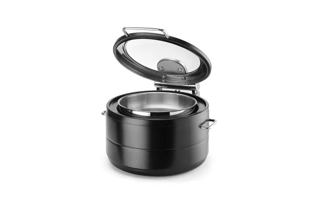 Podgrzewacz indukcyjny okrągły ze szklaną pokrywą De Luxe Black, 11l Fine Dine 473597