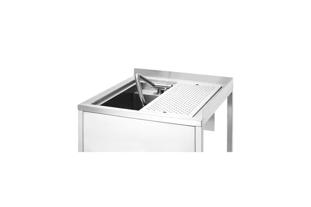 Narożny stół Oxygen Hybrid z ukrytą komorą zlewową i myjką do płukania dzbanków, 650x650x(h)900mm Barmatic 817483