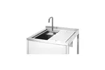 Narożny stół Oxygen Hybrid z ukrytą komorą zlewową i myjką do płukania dzbanków, 650x650x(h)900mm Barmatic 817483