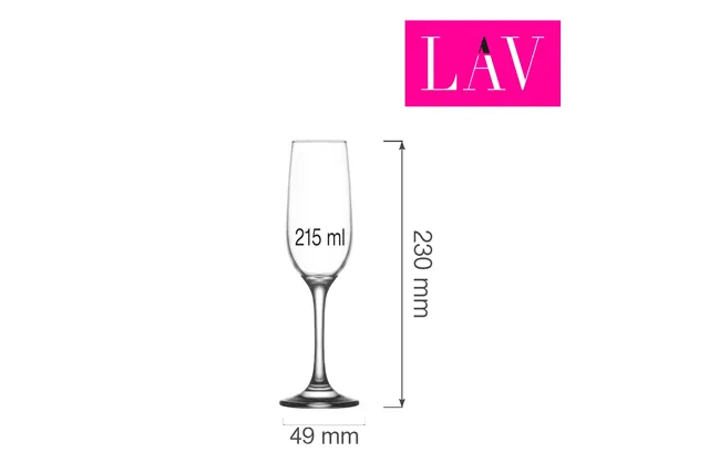 Kieliszek do szampana Valencia 215 ml, LAV (dawniej LV-FAM539Z) LAV LH-VLC521KH