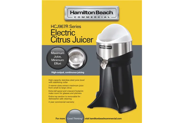 Elektryczna wyciskarka do cytrusów dla gastronomii HCJ967R-CE, Hamilton Beach Commercial Hamilton Beach Commercial HCJ967R-CE