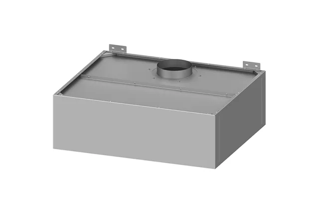 Okap przyścienny skrzyniowy skręcany z łapaczami, bez oświetlenia (króciec d250mm) 1210x1000x400 Stalgast 611012