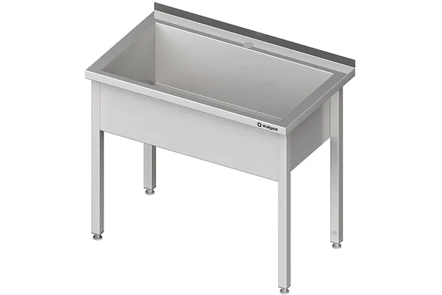 Stół z basenem 1-komorowym spawany 600x600x850 mm h300 mm Stalgast 611466