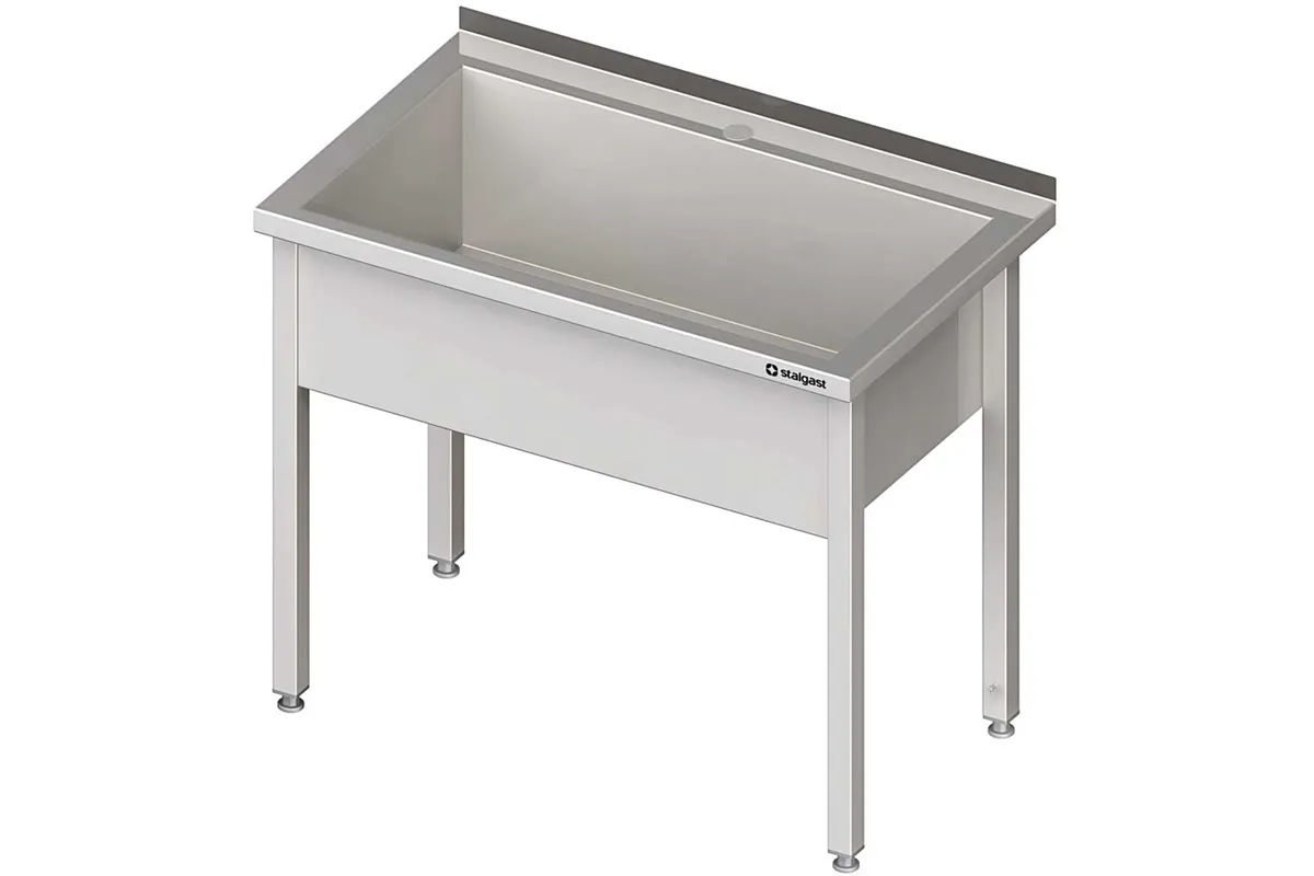 Stół z basenem 1-komorowym spawany 800x600x850 mm h300 mm Stalgast 611486