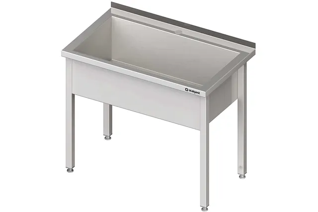 Stół z basenem 1-komorowym spawany 800x600x850 mm h300 mm Stalgast 611486