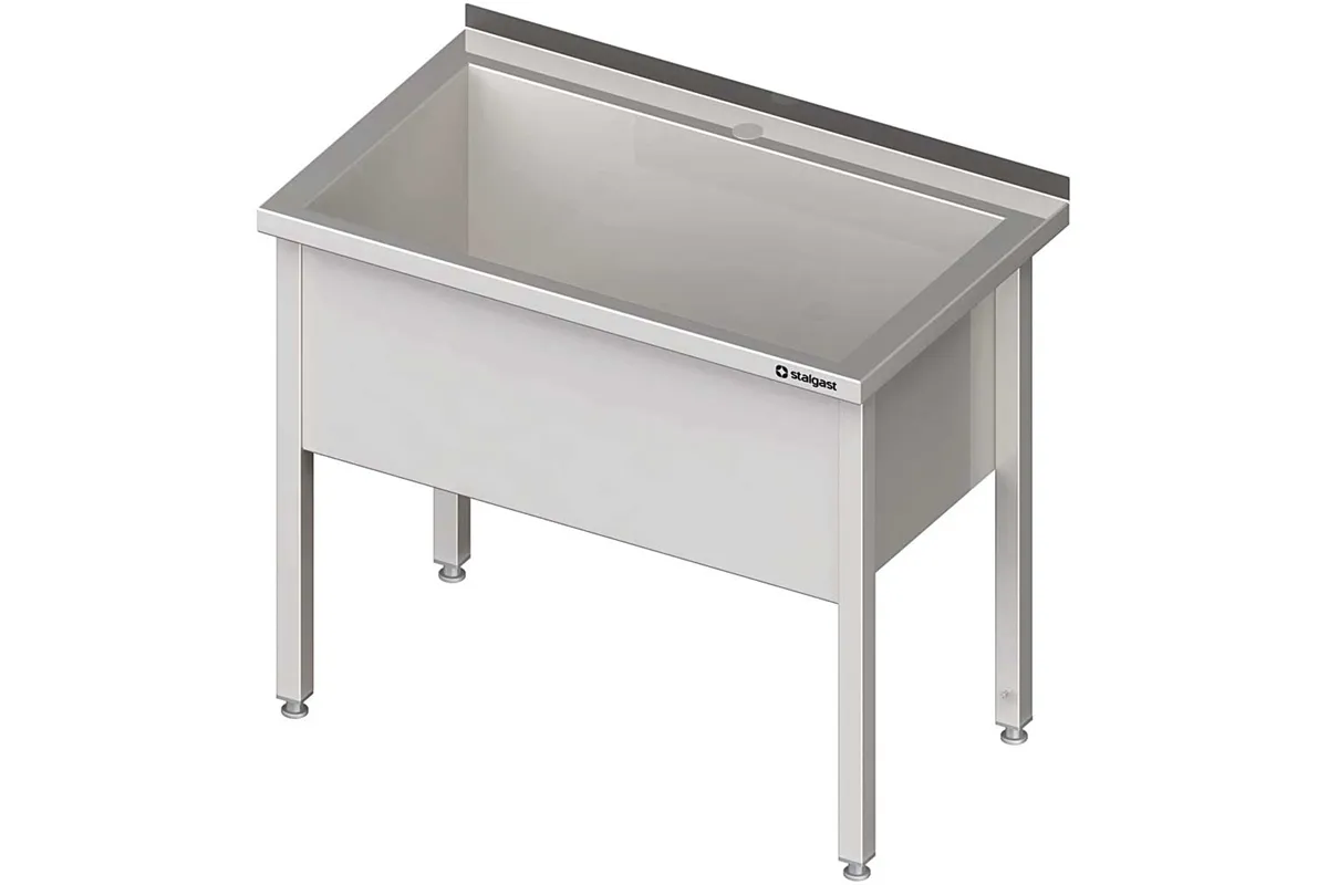 Stół z basenem 1-komorowym spawany 1000x600x850 mm h400 mm Stalgast 611706