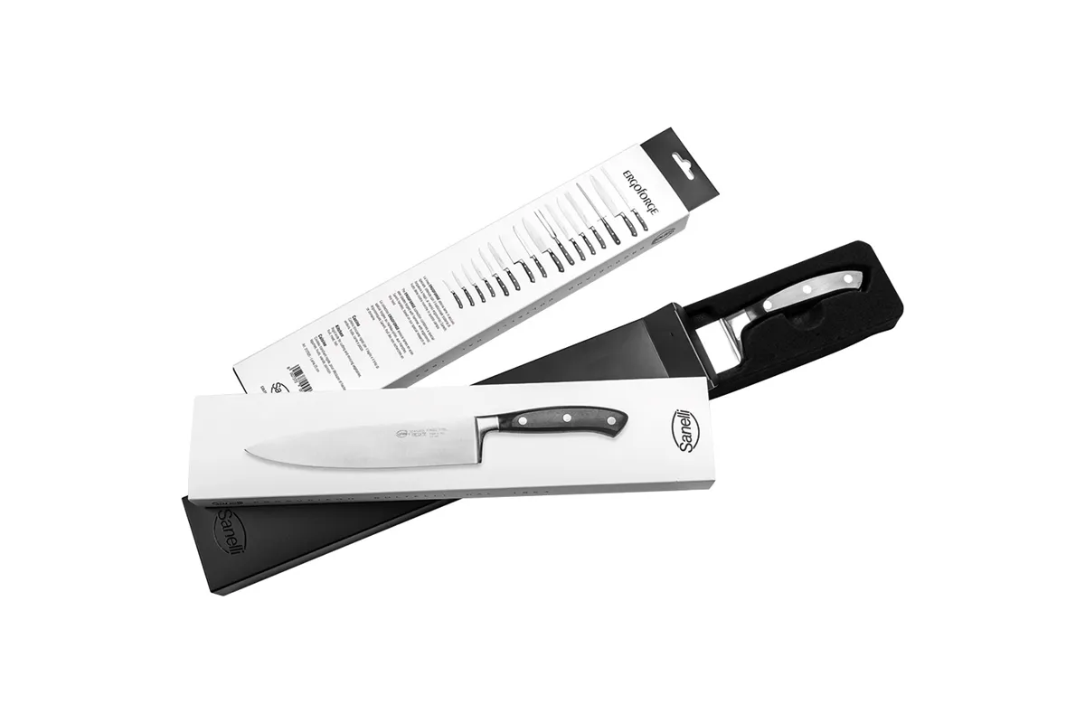 Nóż szefa kuchni, kuty, Sanelli Ergoforge, L 200 mm Sanelli 280420