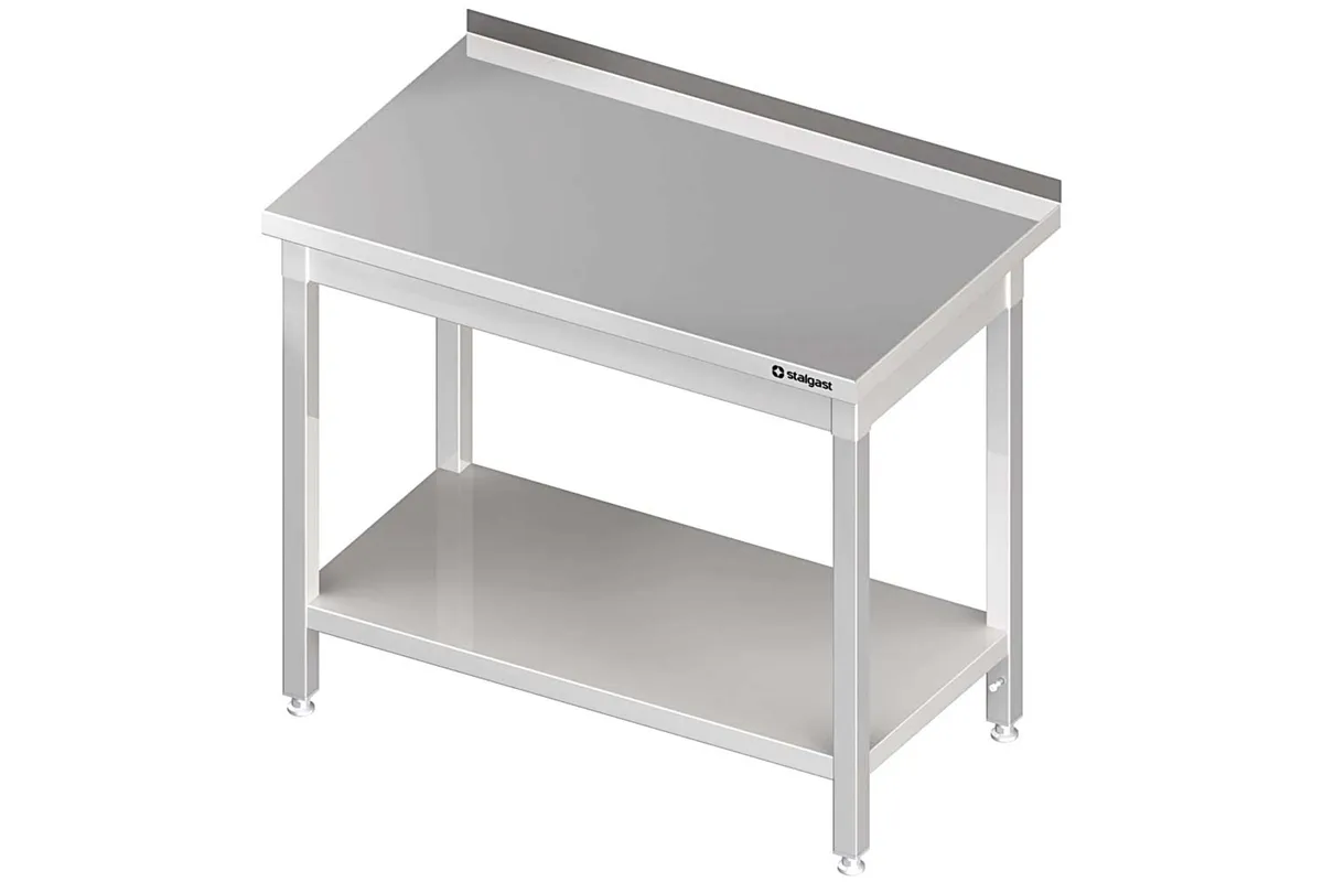 Stół stalowy z półką, przyścienny, skręcany, 1500x700x850 mm Stalgast 611357
