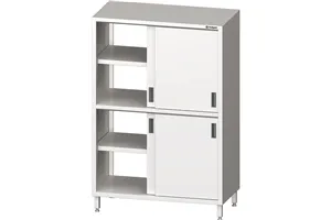 Szafa stalowa przelotowa, drzwi suwane, 800x600x1800 mm Stalgast 615386