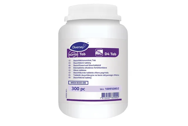 SUMA TAB D4 TAB 300PC W780 tabletki dezynfekcyjne na bazie aktywnego chloru Diversey 100950802