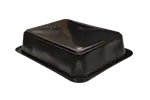 Pojemniki cateringowe zgrzewane czarne, obiadowe na wynos  227x178x50 mm 400szt. G117333