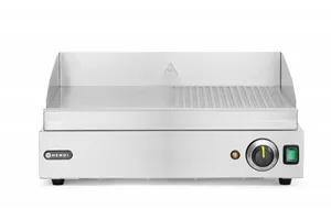 Płyta grillowa w połowie żebrowana, Profi Line, 1/2 gładka, 1/2 ryflowana, 230V/2400W, 527x404x233mm Hendi 203156