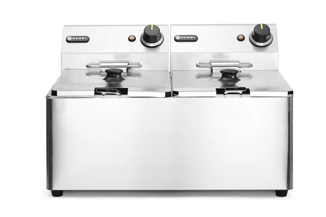Frytownica 2×8l, Kitchen Line, 16L, 230V/7000W, 542x430x351mm Hendi 205839