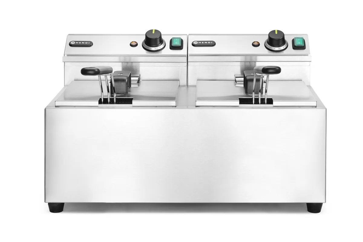 Frytownica manualna , 2x8l, Profi Line, 16L, 230V/7000W, 605x460x369mm Hendi 207307