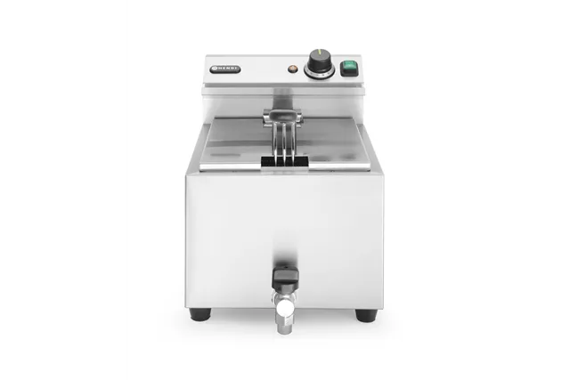 Frytownica manualna z kranem spustowym, 8l, Profi Line, 8L, jasnoszary, 230V/3500W, 305x515x354mm Hendi 209202