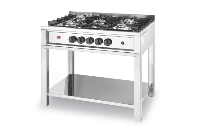 Kuchnia gazowa 5-palnikowa na podstawie otwartej, Kitchen Line, 14,3kW, 900x640x910mm Hendi 225806