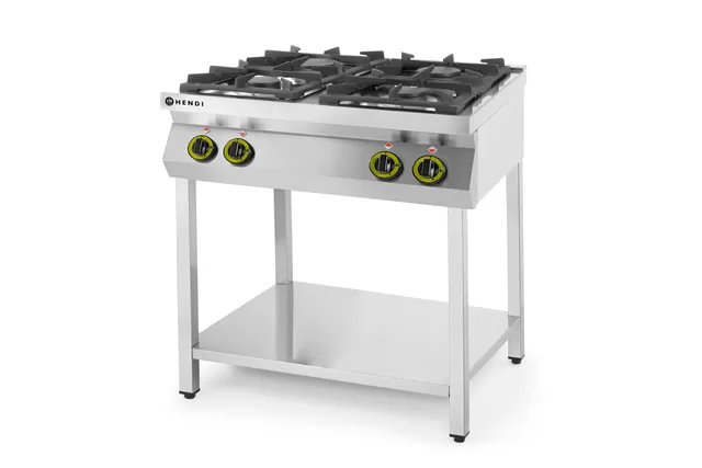 Kuchnia gazowa 4-palnikowa na podstawie otwartej, Kitchen Line, 19kW, 800x700x900mm Hendi 227589