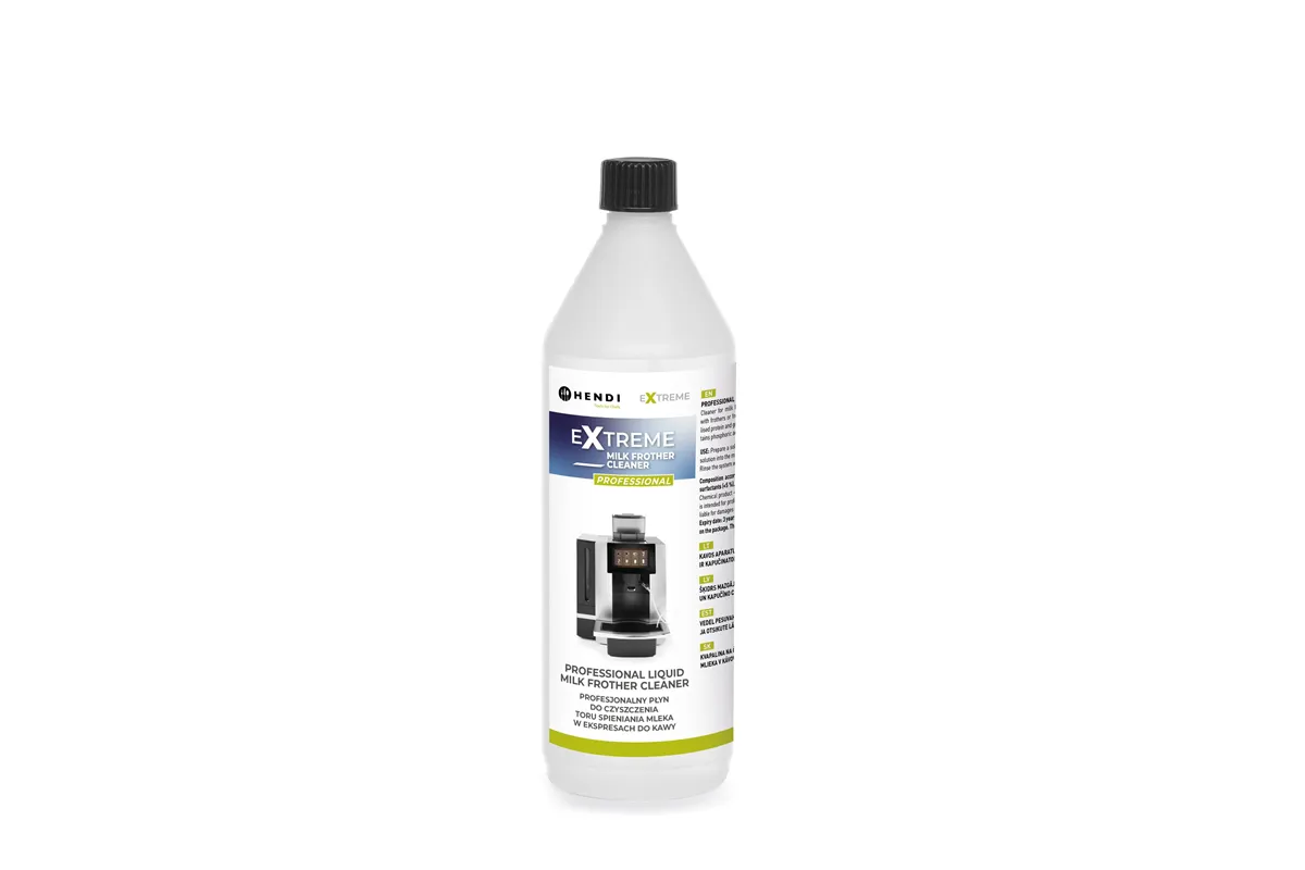 Extreme Milk Frother Cleaner profesjonalny płyn do czyszczenia toru spieniania mleka w ekspresach do kawy, 1 l Hendi 231296