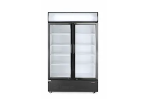 Lodówka barowa z podświetlanym panelem, 2-drzwiowa, 512L, czarny, 220-240V/510W, 1120x585x1900mm Arktic 233795
