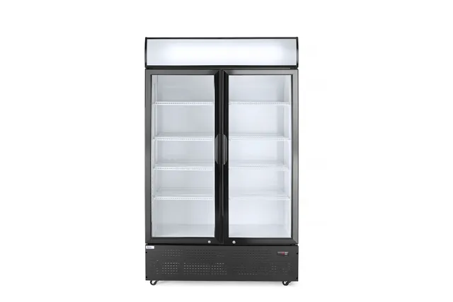 Lodówka barowa z podświetlanym panelem, 2-drzwiowa, 512L, czarny, 220-240V/510W, 1120x585x1900mm Arktic 233795