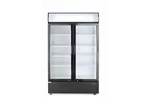 Lodówka barowa z podświetlanym panelem, 2-drzwiowa, 512L, czarny, 220-240V/510W, 1120x585x1900mm Arktic 233795