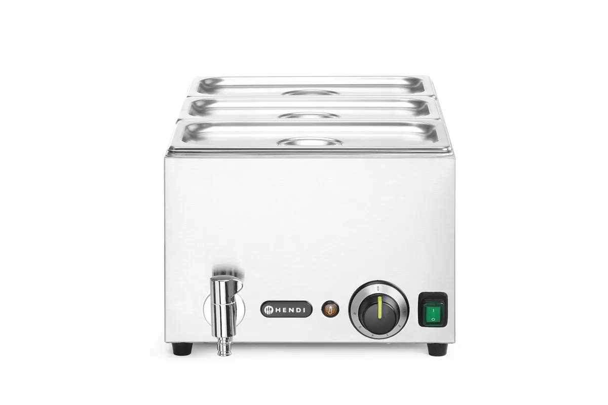 Zestaw: Bemar HENDI Ranger z kranem spustowym + 3x GN 1/3 z pokrywką , GN 1/1, 230V/1000W, 605x332x242mm Hendi 238868