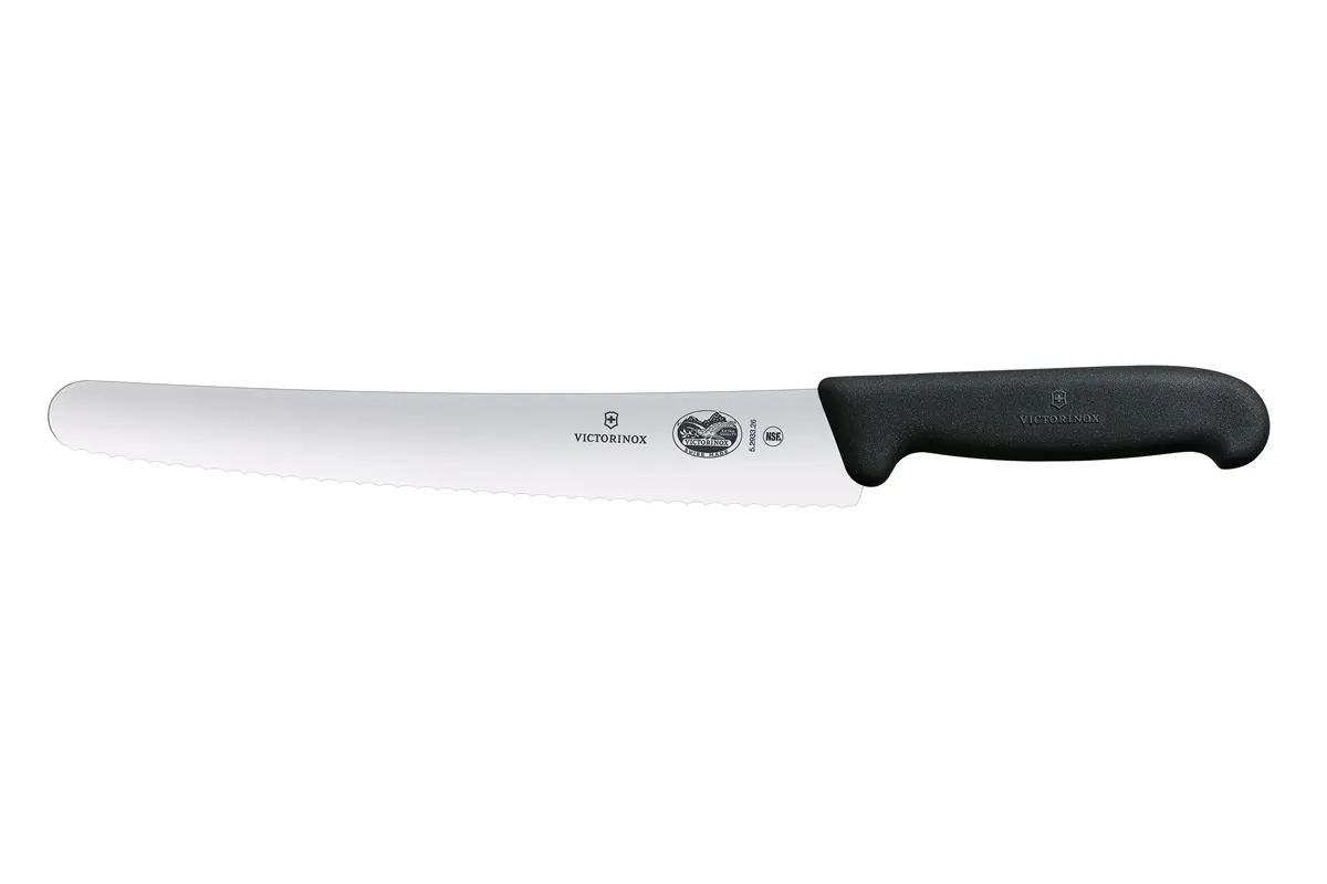 Nóż cukierniczy z ząbkowanym ostrzem, czarny, 382mm Victorinox 5.2933.26