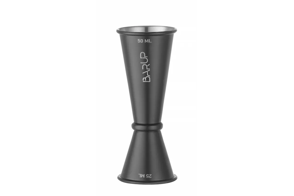 Jigger - miarka barmańska 25/50 ml, czarny, ⌀44x110mm BarUp 596654