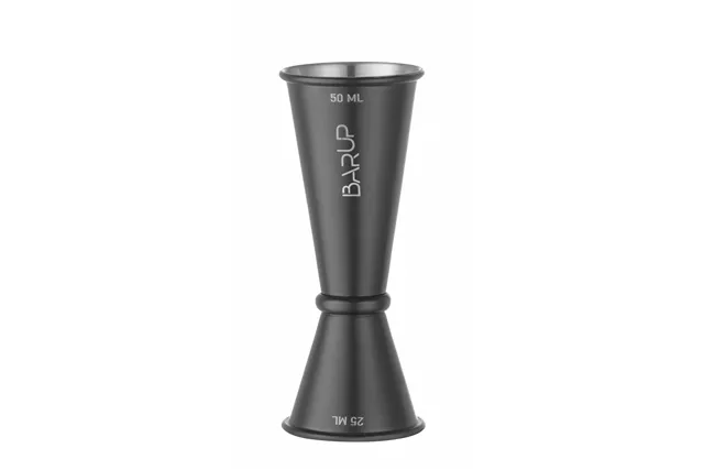 Jigger - miarka barmańska 25/50 ml, czarny, ⌀44x110mm BarUp 596654