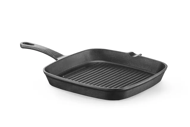Patelnia żeliwna do grillowania, kwadratowa, 230x230x25mm Hendi 629932
