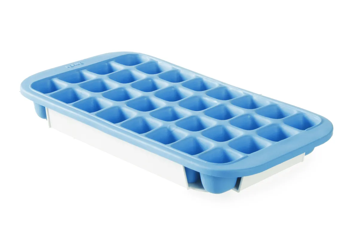 Forma do kostek lodu z pokrywą i tacą, niebieski, 337x170mm BarUp 679005